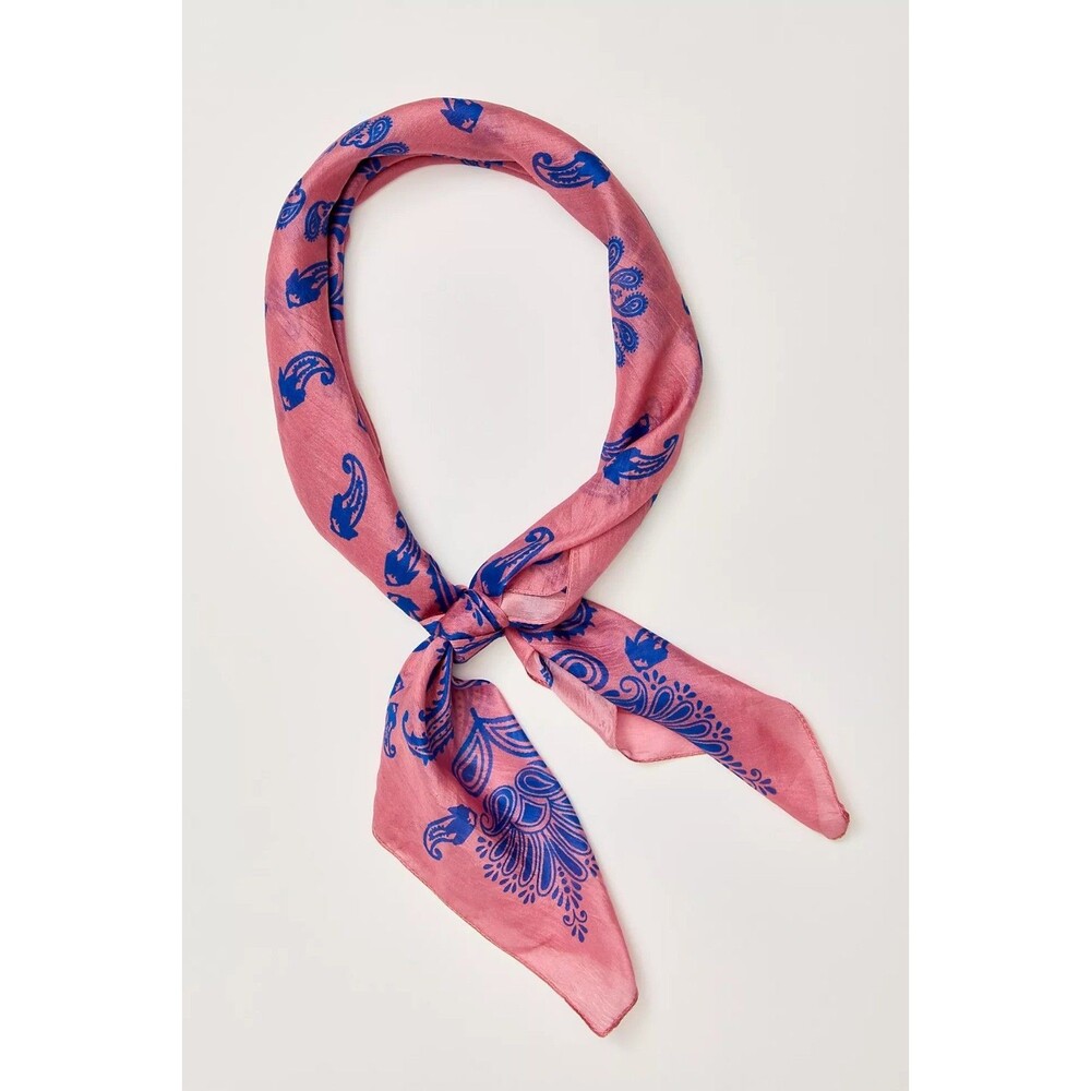 Free People So Silk Printed Bandana Scarf Tube Top Belt Paisley Wrap OS 291115